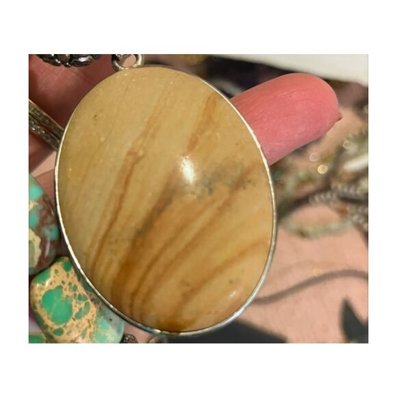 Artisan Necklace Jasper Turquoise Beads Boho Southwestern Style - Picture 14 of 16